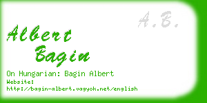 albert bagin business card